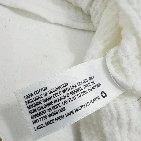 Knox Rose Cotton Gauze Aztec Crewneck Slit Women's Blouse Long sleeve Size 1 - Picture 6 of 7